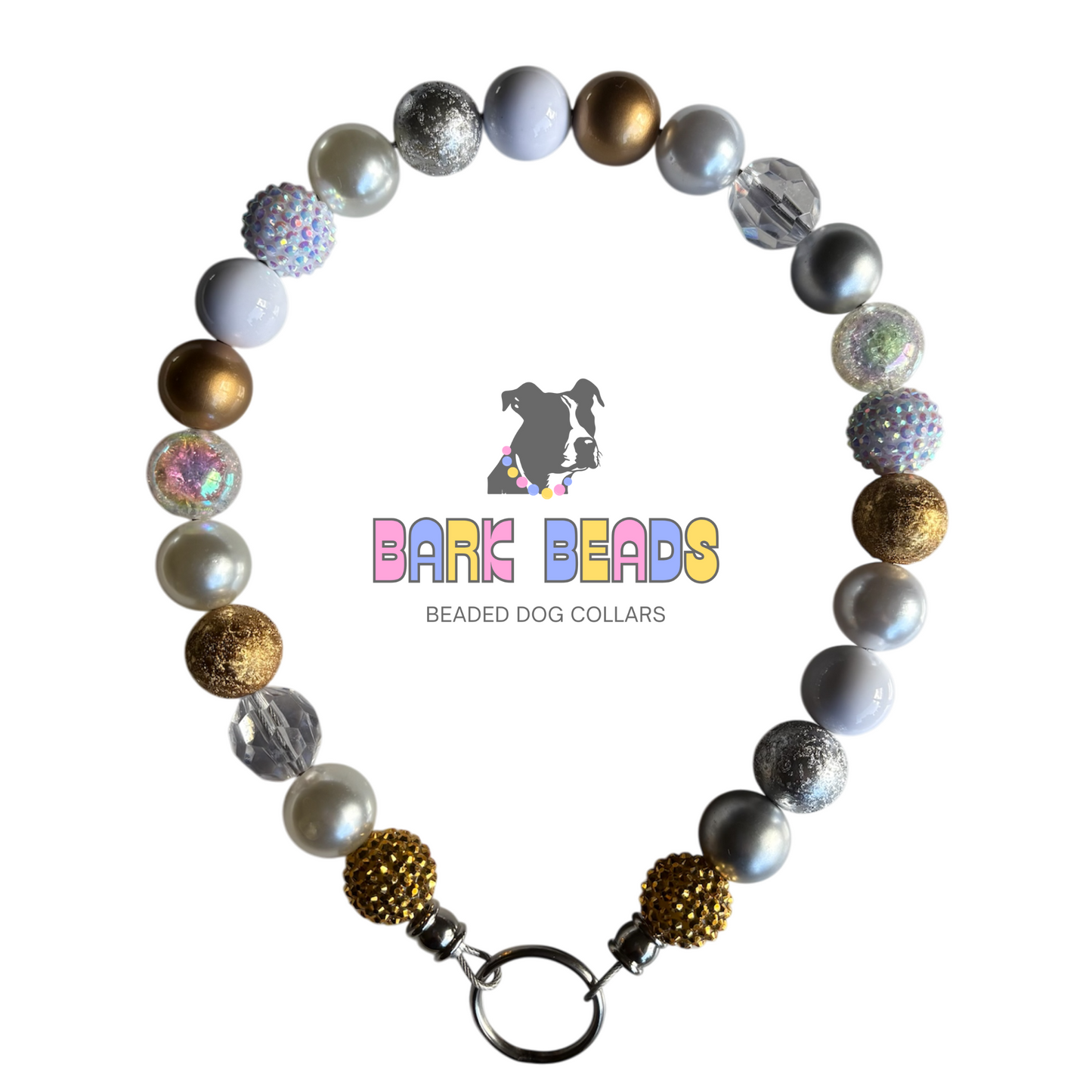 Champagne Beaded Dog Collar