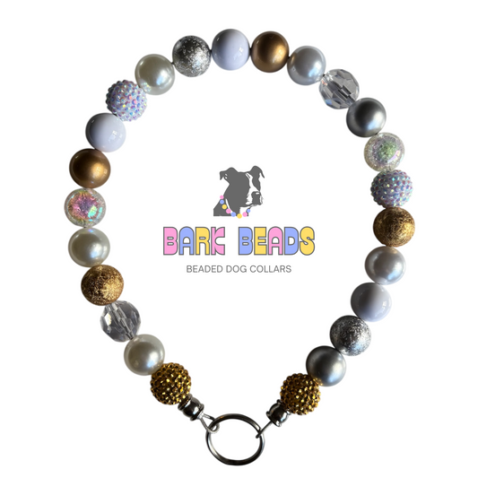 Champagne Beaded Dog Collar