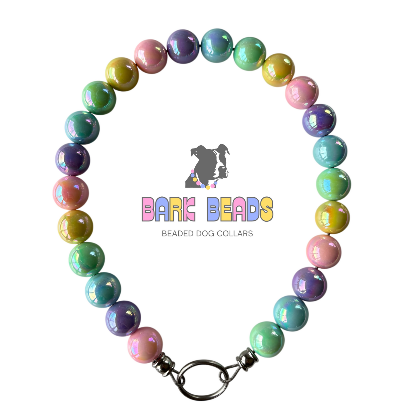Pastel Pearls Beaded Dog Collar