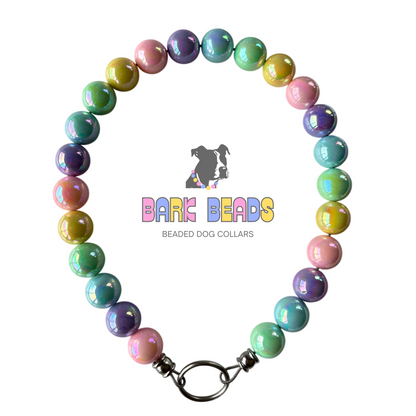 Pastel Pearls Beaded Dog Collar